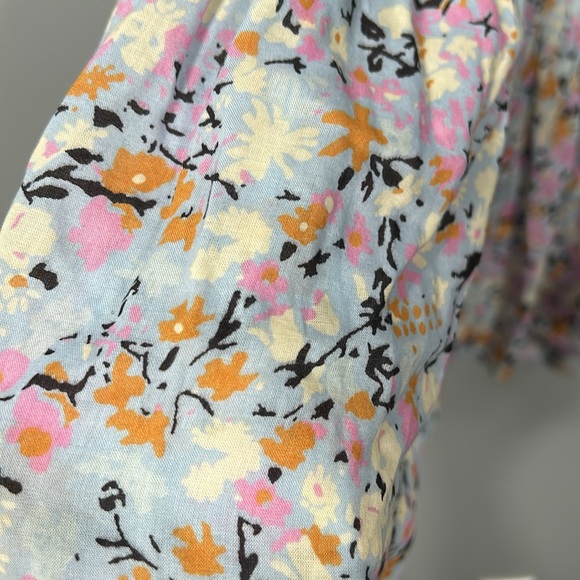 Free People Ivory Floral Print Maxi Skirt Elastic Band size XS - Picture 8 of 16